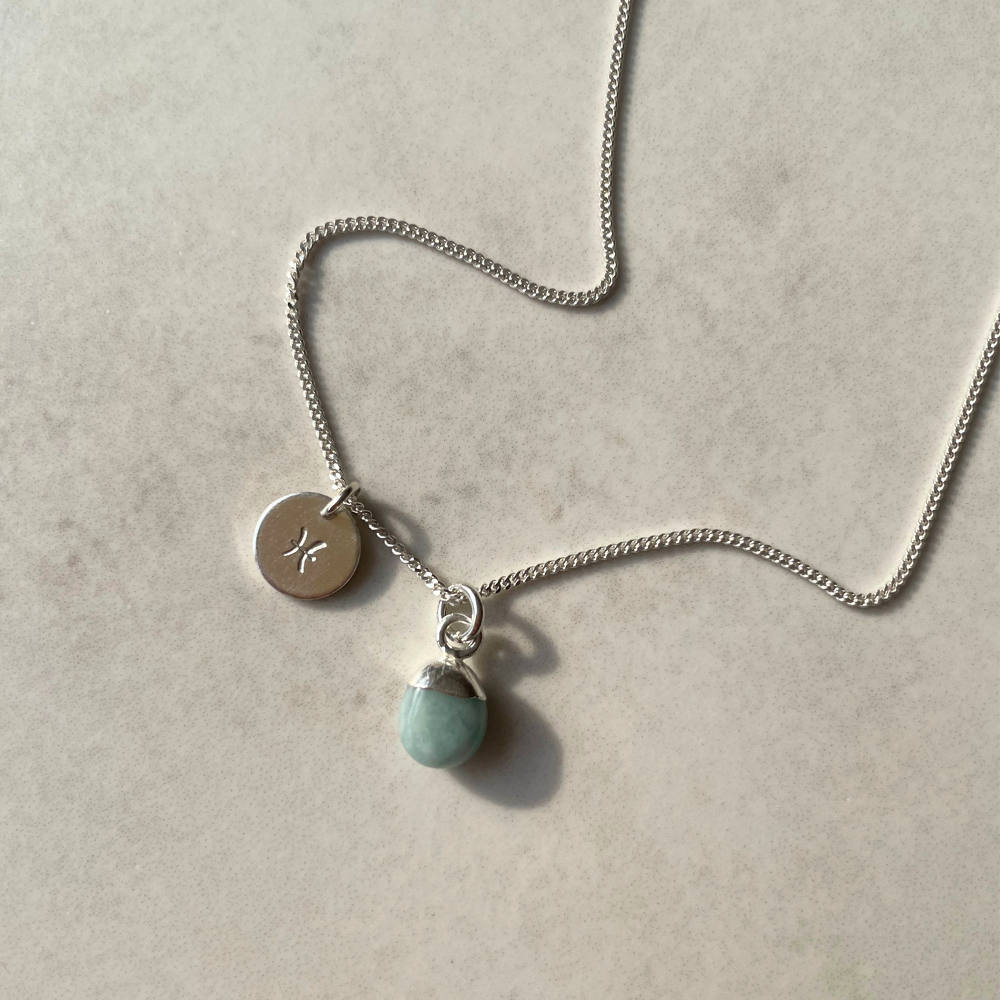 Bridesmaid | Tumbled Gemstone Necklace (Silver)