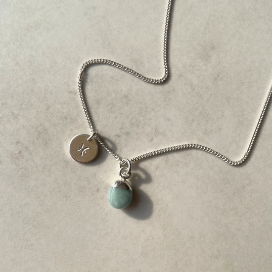 Bridesmaid | Tumbled Gemstone Necklace (Silver)