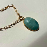 The Aquamarine Reset Statement Necklace | Serenity (Gold)