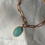 The Aquamarine Reset Statement Necklace | Serenity (Gold)