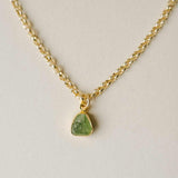 Peridot Carved Belcher Chain Necklace | Wellbeing (Gold Plated)
