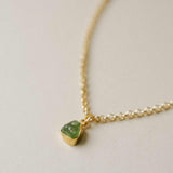 Peridot Carved Belcher Chain Necklace | Wellbeing (Gold Plated)
