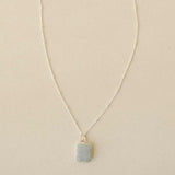 Aquamarine Gem Slice Necklace | Serenity (Silver)