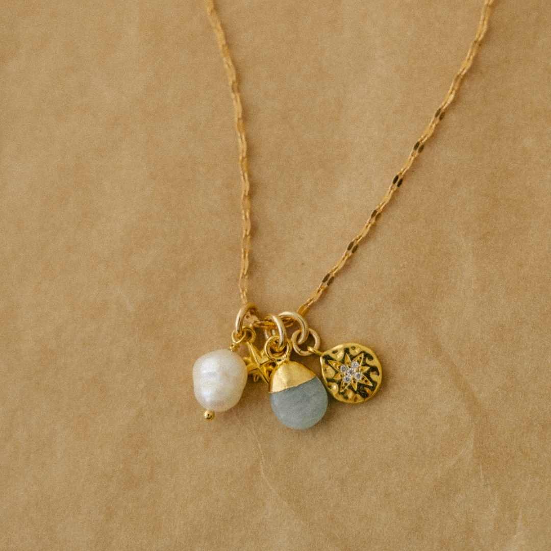 Aquamarine Charm Necklace Serenity