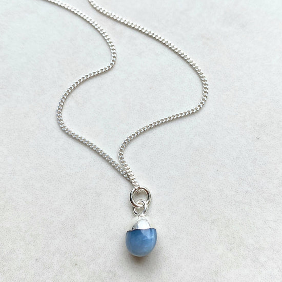 Blue Opal Tiny Tumbled Necklace | Purity (Sterling Silver)