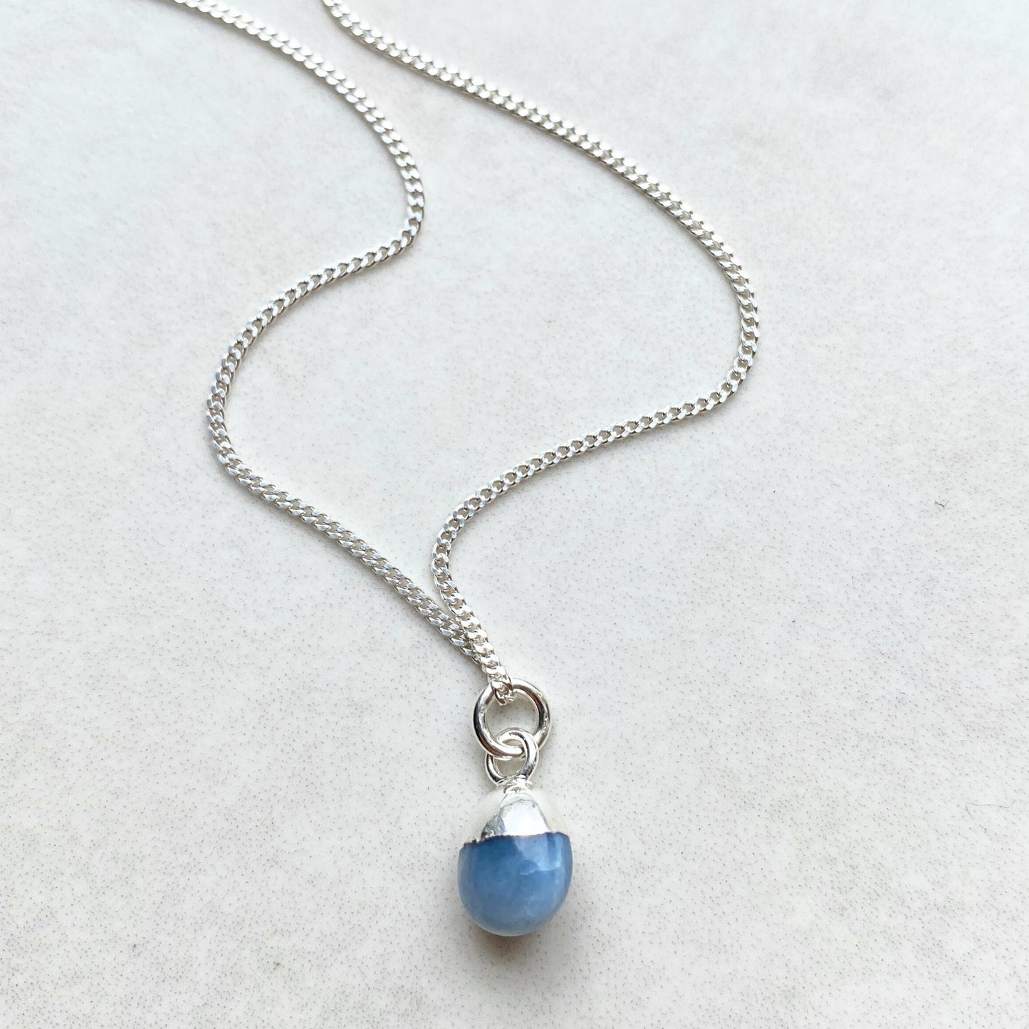 Bridesmaid | Tumbled Gemstone Necklace (Silver)