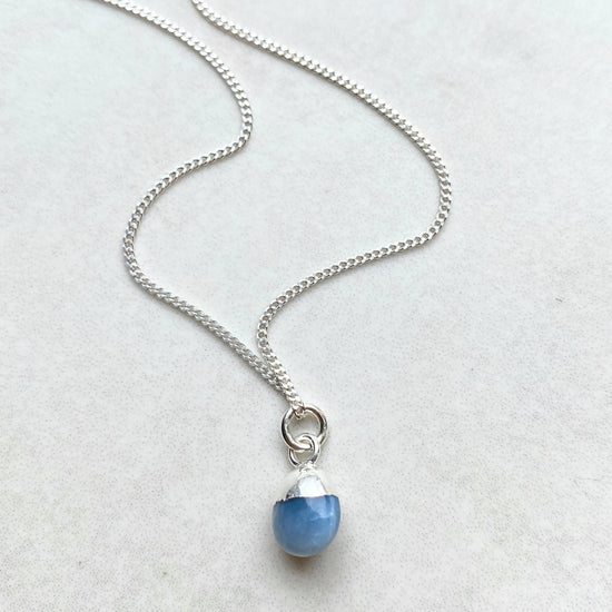 Bridesmaid | Tumbled Gemstone Necklace (Silver)