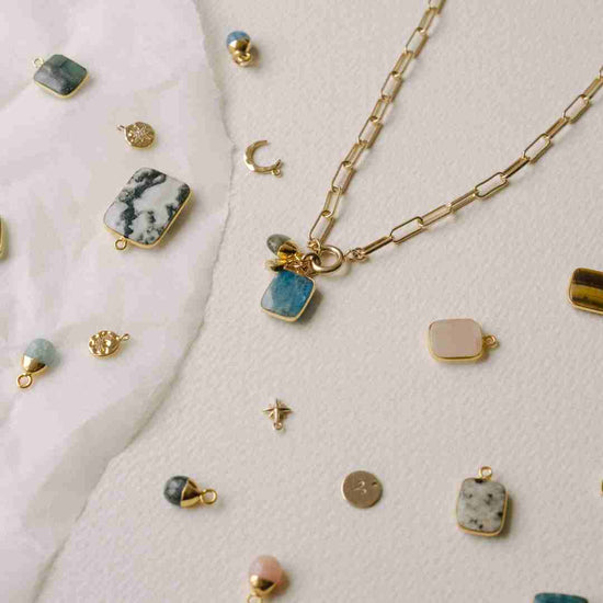 CREATE YOUR OWN | Gem Slice Triple Necklace (Gold Plated)