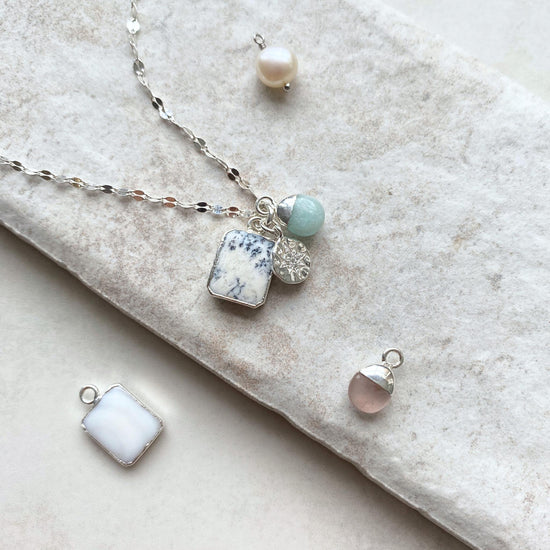 Create Your Own | Gem Slice Triple Necklace (Silver)