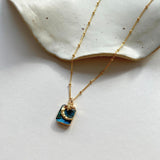 Labradorite Moon & Star Gem Slice Triple Necklace | Adventure (Gold Plated)