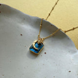 Labradorite Moon & Star Gem Slice Triple Necklace | Adventure (Gold Plated)