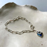 Labradorite Moon & Star Gem Slice Triple Chunky Chain Bracelet | Adventure (Silver)