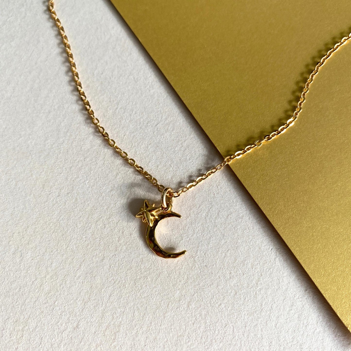 Moon Necklace Tiny Dainty Necklace Tiny Star Crescent Moon