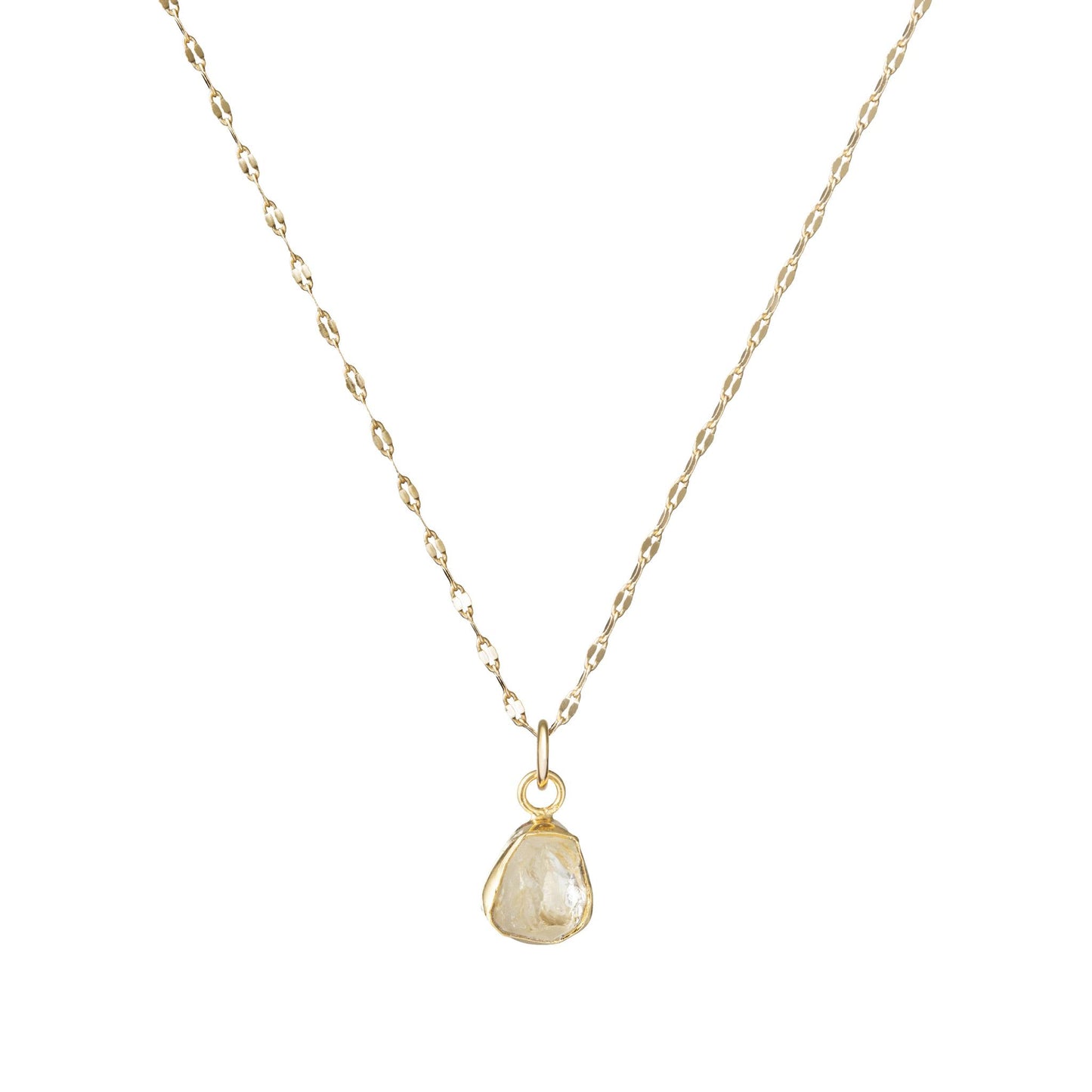 Citrine Carved Vintage Chain Necklace | Success (Gold Plated)