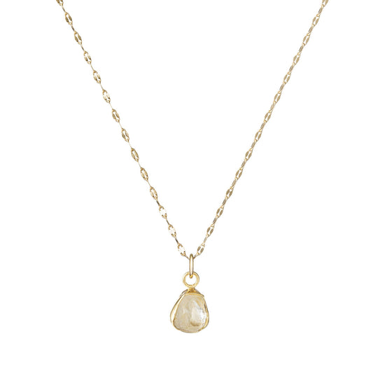 Citrine Carved Vintage Chain Necklace | Success (Gold Plated)