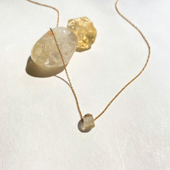 Citrine Faceted Gemstone Necklace | Success (Gold Fill)