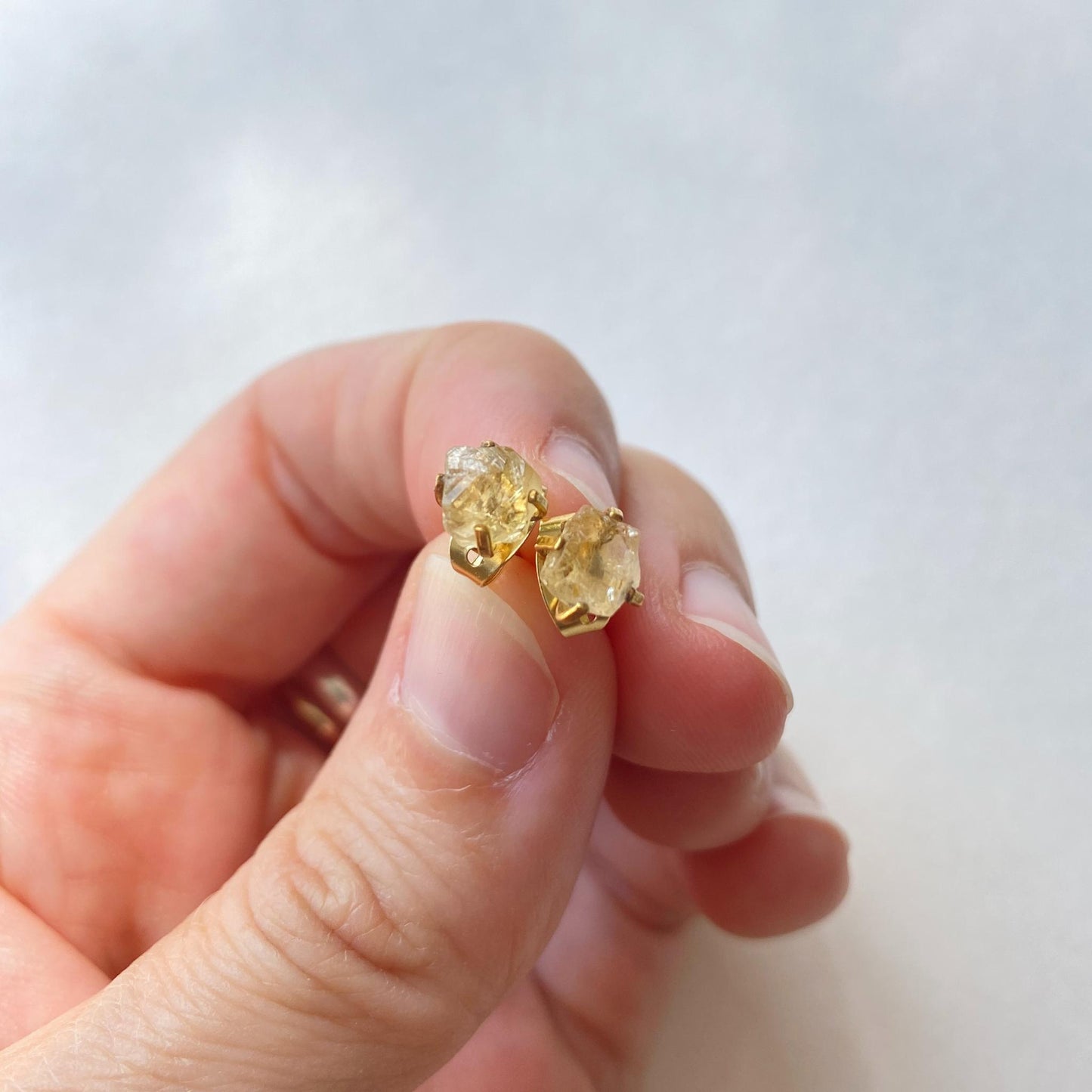 Imperfect Raw Stud Earrings (Gold Plated)