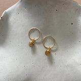 Citrine Tiny Tumbled Hoop Earrings | Success (Gold Fill)
