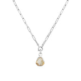 Citrine Carved Necklace | Success (Sterling Silver)