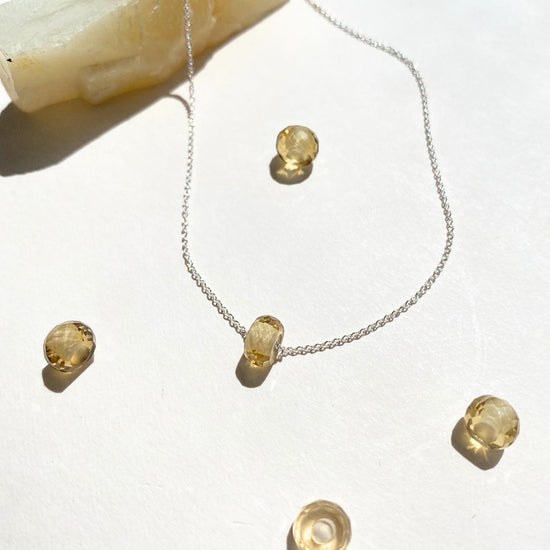 Citrine Faceted Gemstone Necklace | Success (Sterling Silver)