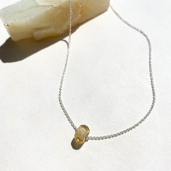 Citrine Faceted Gemstone Necklace | Success (Sterling Silver)