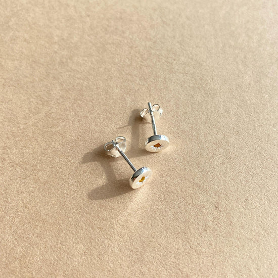 Citrine Guiding Star Birthstone Stud Earrings | November (Sterling Silver)