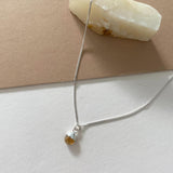 Citrine Tiny Tumbled Necklace | Success (Silver)