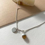 Citrine Tiny Tumbled Necklace | Success (Silver)