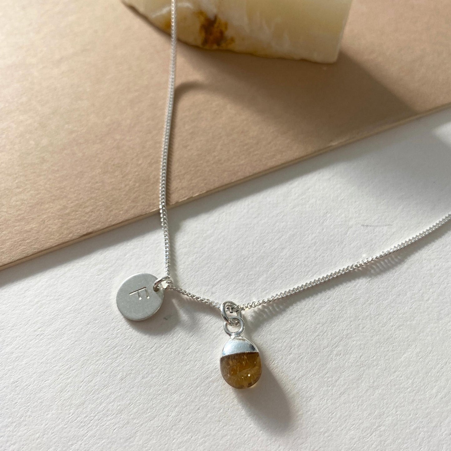 Bridesmaid | Tumbled Gemstone Necklace (Silver)