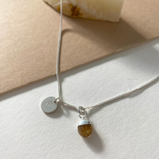 Bridesmaid | Tumbled Gemstone Necklace (Silver)