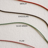 Pebble Stone Cord Necklace (Gold)
