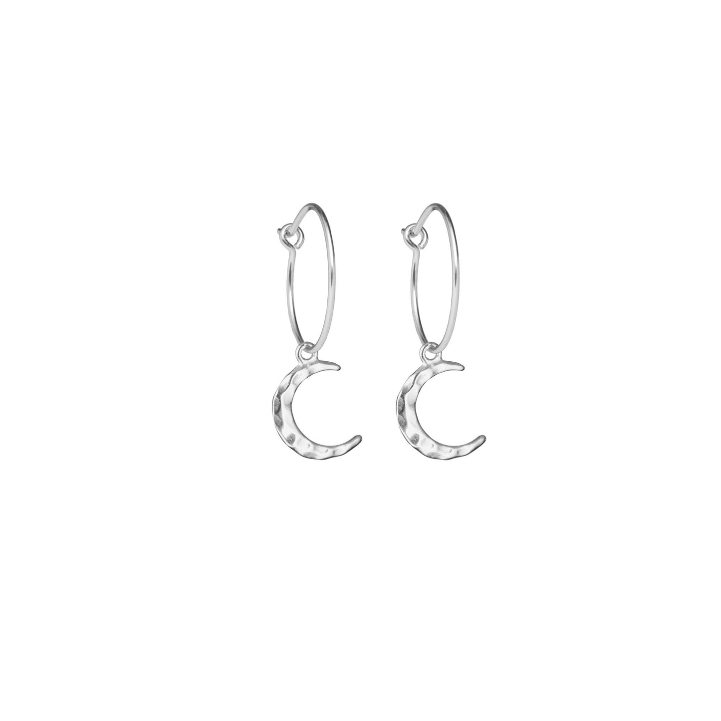 Celestial Charm Hoop Earrings (Sterling Silver)