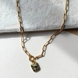 Dalmatian Gem Slice Necklace | Positivity (Gold Plated)