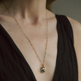 Dalmatian Gem Slice Triple Necklace | Positivity (Gold Plated)