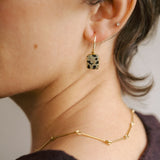 Dalmatian Gem Slice Hoop Earrings | Positivity (Gold Fill)