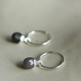 Sapphire Tiny Tumbled Hoop Earrings | Optimism (Silver)