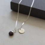 September Birthstone | Sapphire Tiny Tumbled Necklace (Silver)