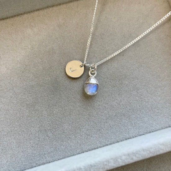 Bridesmaid | Tumbled Gemstone Necklace (Silver)