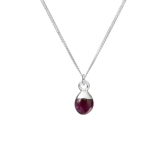 Bridesmaid | Tumbled Gemstone Necklace (Silver)