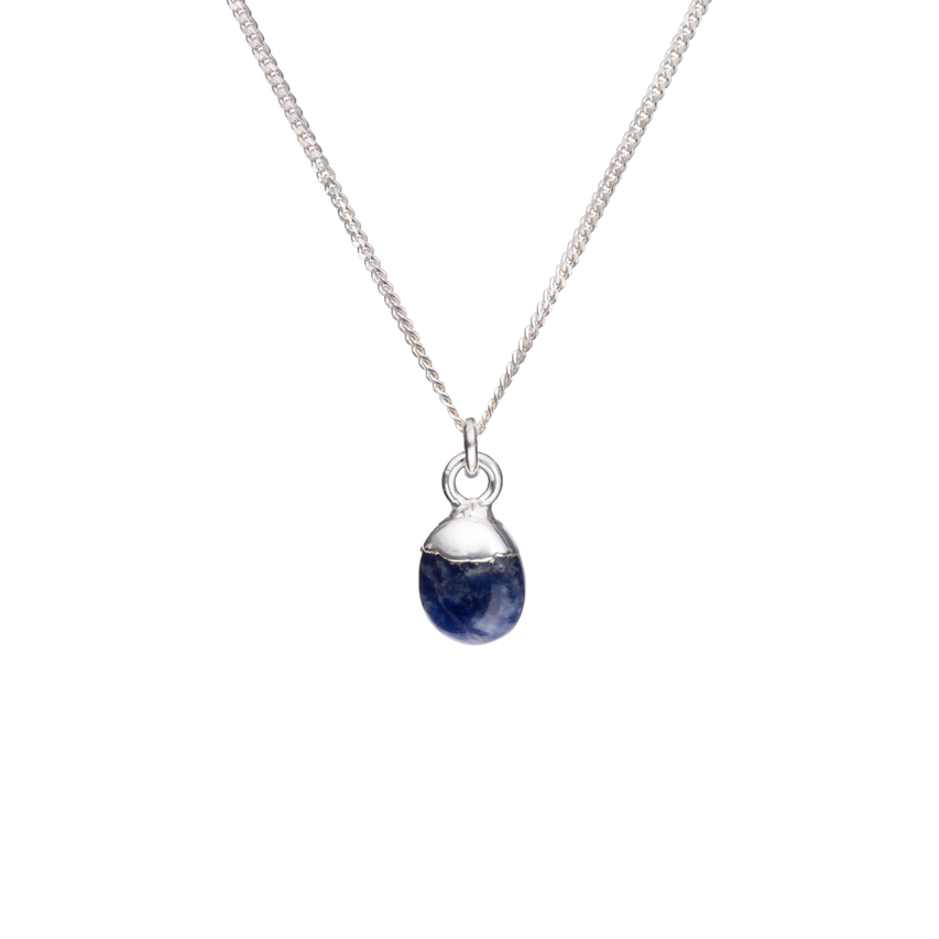 Bridesmaid | Tumbled Gemstone Necklace (Silver)