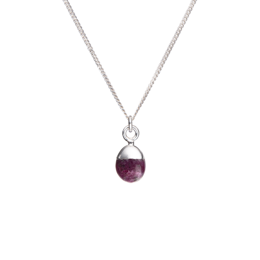 Bridesmaid | Tumbled Gemstone Necklace (Silver)