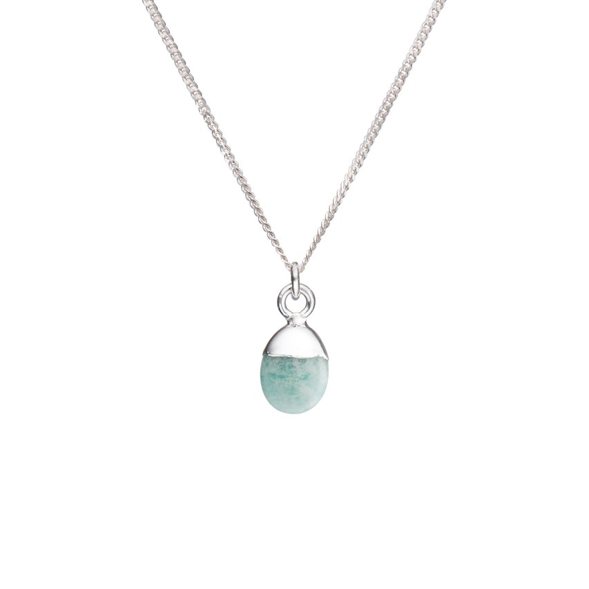 Bridesmaid | Tumbled Gemstone Necklace (Silver)