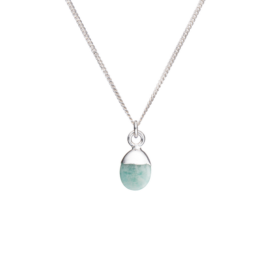 Bridesmaid | Tumbled Gemstone Necklace (Silver)