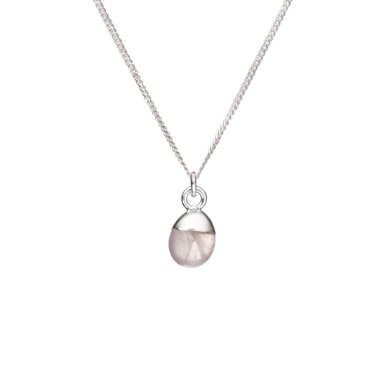 Bridesmaid | Tumbled Gemstone Necklace (Silver)