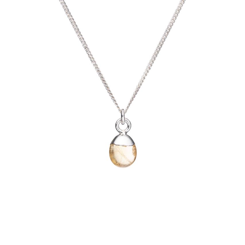 Bridesmaid | Tumbled Gemstone Necklace (Silver)