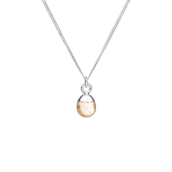 Bridesmaid | Tumbled Gemstone Necklace (Silver)