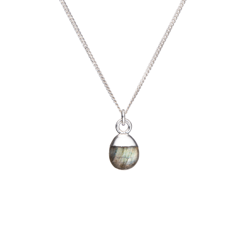 Bridesmaid | Tumbled Gemstone Necklace (Silver)