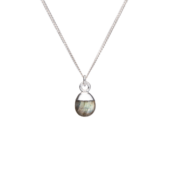 Bridesmaid | Tumbled Gemstone Necklace (Silver)