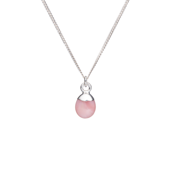 Bridesmaid | Tumbled Gemstone Necklace (Silver)