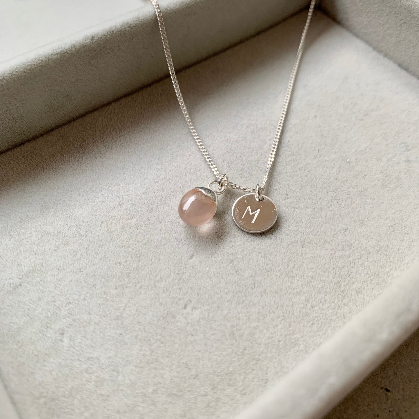 Bridesmaid | Tumbled Gemstone Necklace (Silver)